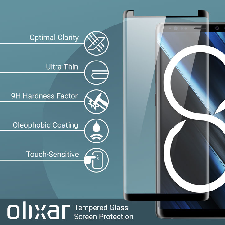 Olixar Samsung Galaxy Note 8 Case Friendly Skärmskydd - Tvåpack