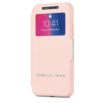 Housse iPhone X  Moshi SenseCover Intelligente – Rose claire