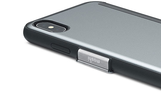 Moshi StealthCover iPhone X Clear View Folio Case - Gunmetal