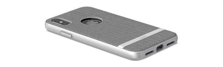Moshi Vesta iPhone X Textilmuster Hülle - Herringbone Grau