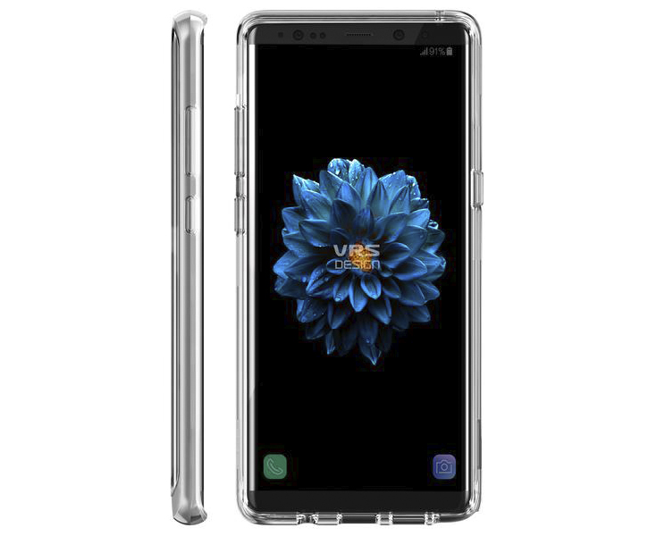 VRS Design Crystal Bumper Samsung Galaxy Note 8 Case - Steel Silver