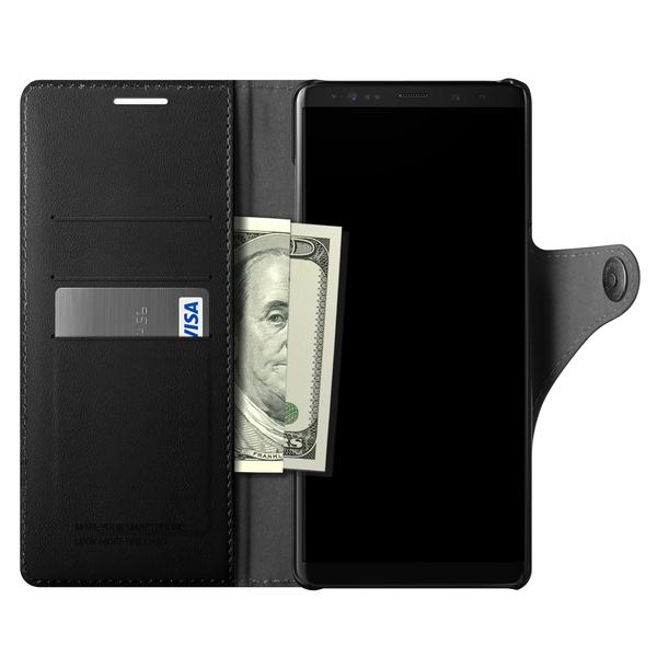 VRS Design Daily Diary Leather-Style Galaxy Note 8 Case - Black