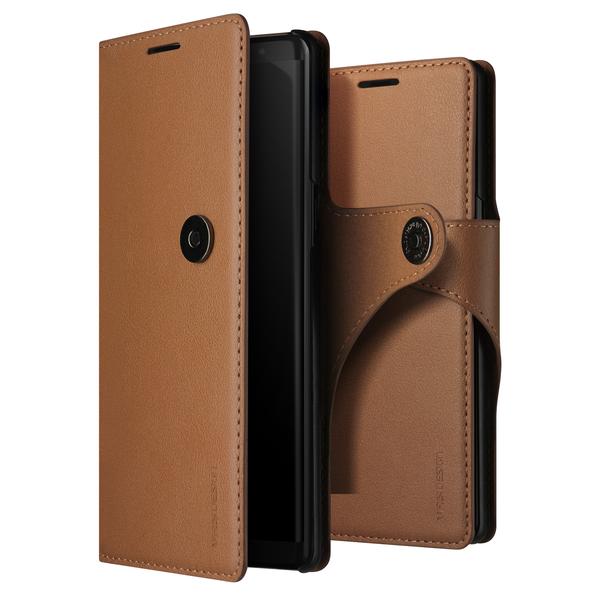 VRS Design Echte Leder Tagebuch Galaxy Note 8 Hülle - Braun