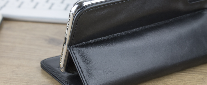 Olixar Genuine Leather iPhone X Wallet Case - Black