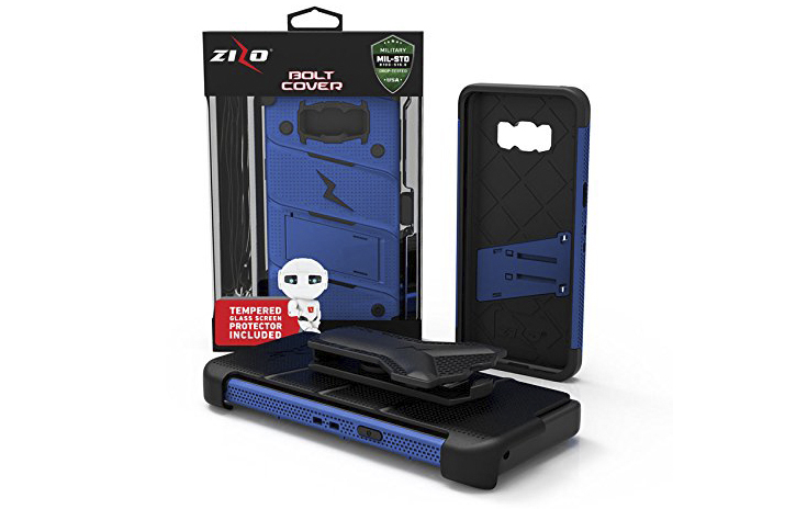 Coque Galaxy Note 8 Zizo Bolt robuste avec clip ceinture – Bleue