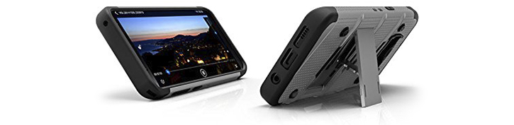 Coque Galaxy Note 8 Zizo Bolt robuste avec clip ceinture – Acier vue sur ports