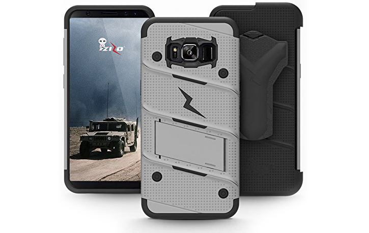 Coque Galaxy Note 8 Zizo Bolt robuste avec clip ceinture – Acier vue sur appareil photo