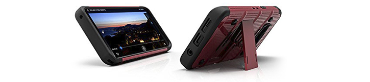 Coque Galaxy Note 8 Zizo Bolt robuste avec clip ceinture – Rouge vue sur ports