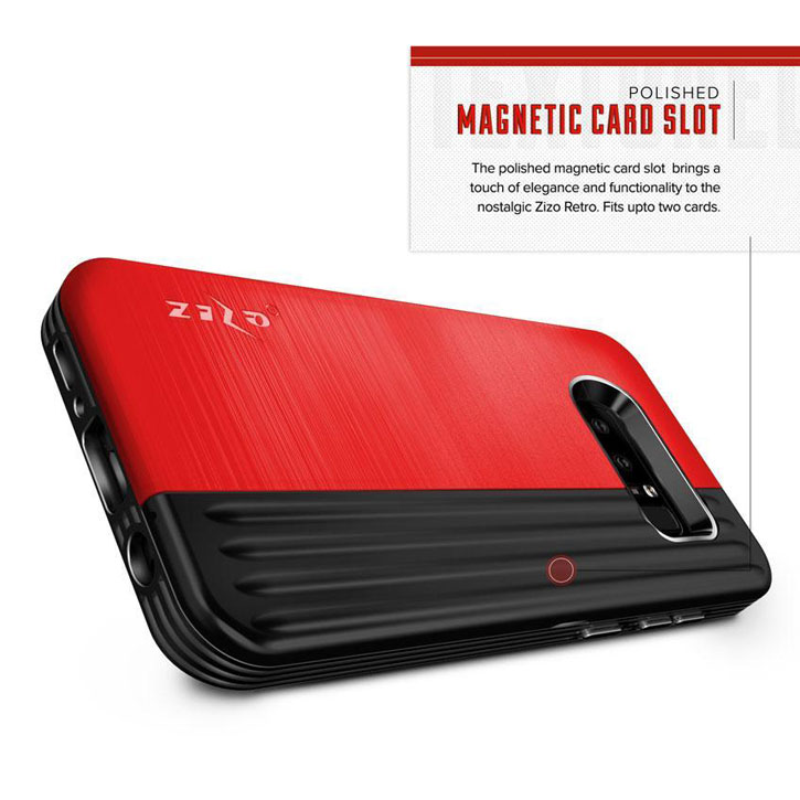 Coque Galaxy Note 8 Zizo Retro Wallet avec support – Rouge / Noire