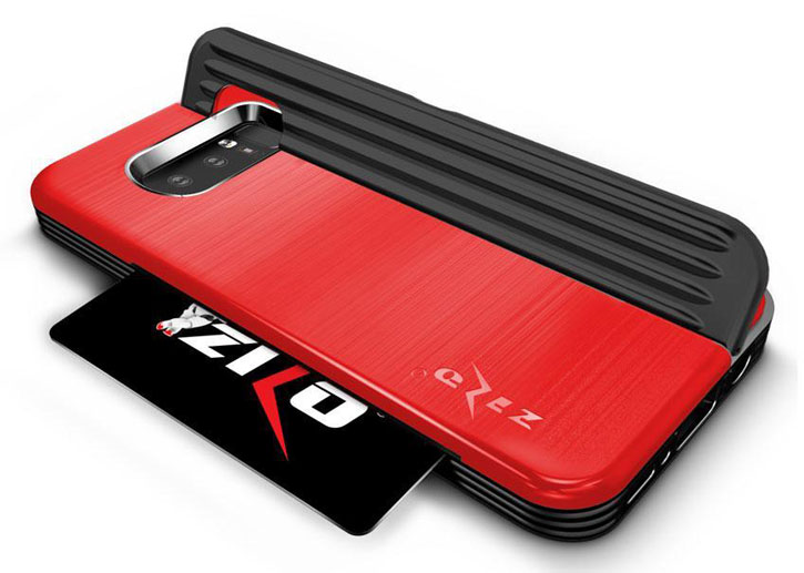 Coque Galaxy Note 8 Zizo Retro Wallet avec support – Rouge / Noire vue sur appareil photo