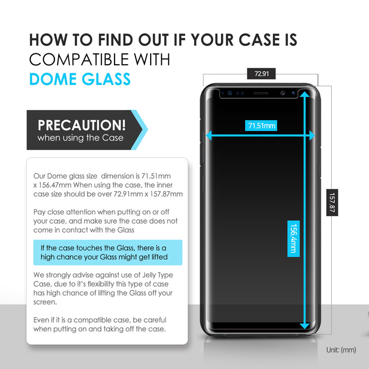 Whitestone Dome Glass Galaxy Note 8 Full Cover Screen Protector