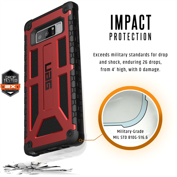 UAG Monarch Premium Samsung Galaxy Note 8 Protective Case - Crimson