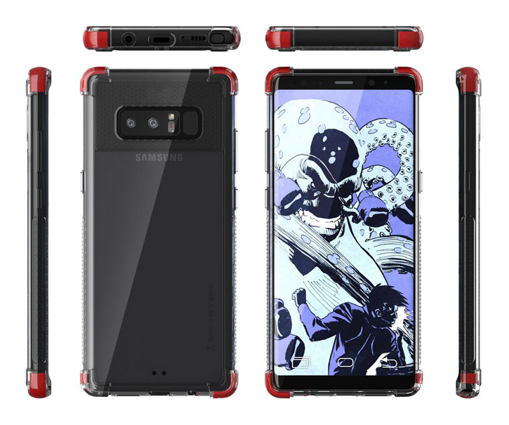 Ghostek Covert 2 Samsung Galaxy Note 8 Bumper Case - Clear / Red