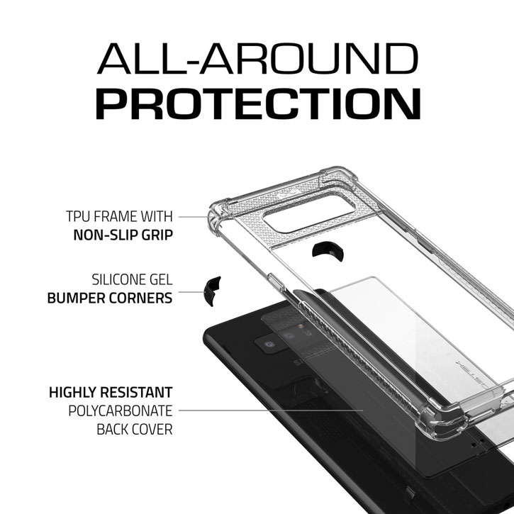 Coque Samsung Galaxy Note 8 Ghostek Covert 2 – Transparent / Noir