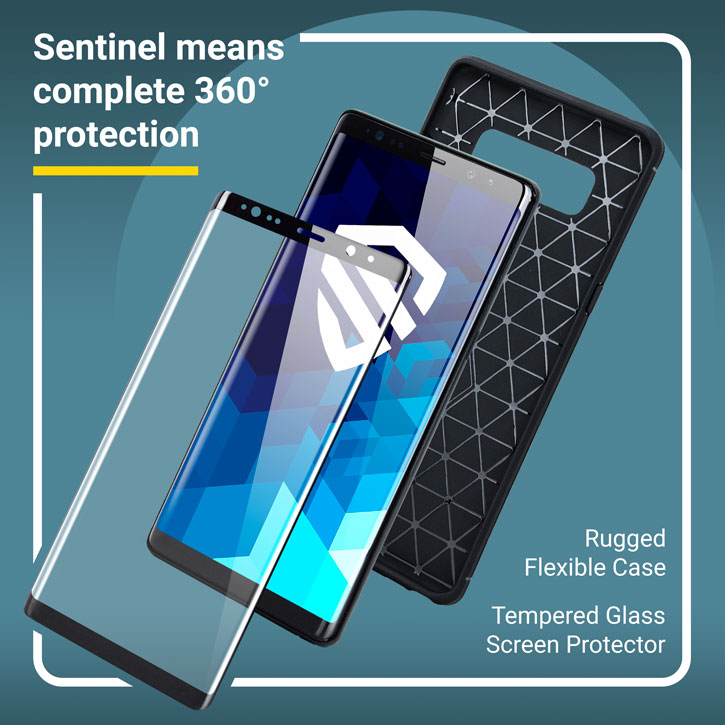 Olixar Sentinel Samsung Galaxy Note 8 Case and Glass Screen Protector