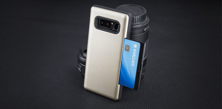 Mercury Happy Bumper Samsung Galaxy Note 8 Card Case - Gold / Black