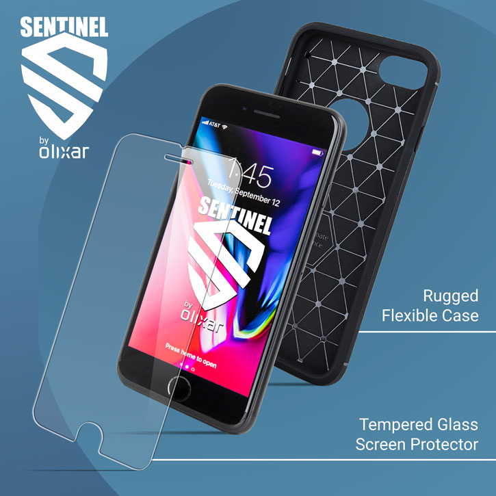 Olixar Sentinel iPhone 7 Hülle und Glas Displayschutz