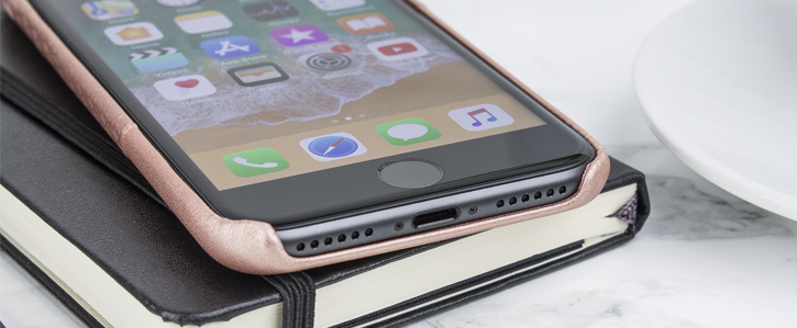 Olixar iPhone 8 / 7 Carbon Fibre Card Pouch Case - Rose Gold