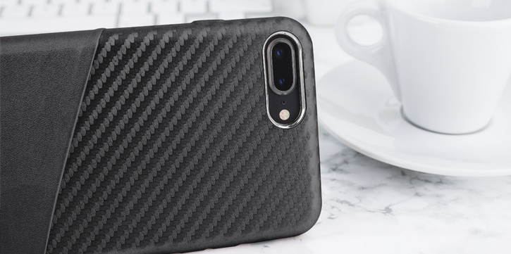 Funda iPhone 8 Plus / 7 Plus Olixar fibra de carbono - Negro