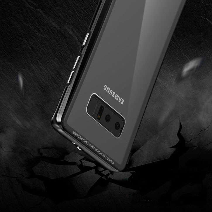 Funda Galaxy Note 8 Luphie Tempered Glass and Metal - Negra