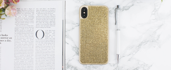 LoveCases Luxury Crystal iPhone X Case - Gold
