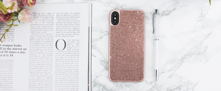 LoveCases Luxury Crystal iPhone X Case - Rose Gold