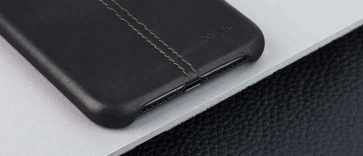 Olixar Premium Genuine Leather iPhone X Case - Black