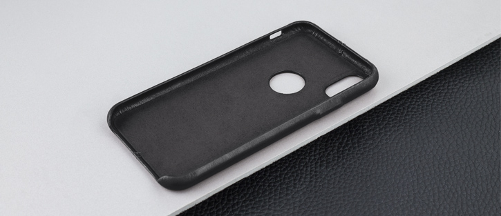 Housse iPhone X Olixar Premium en cuir véritable – Noire