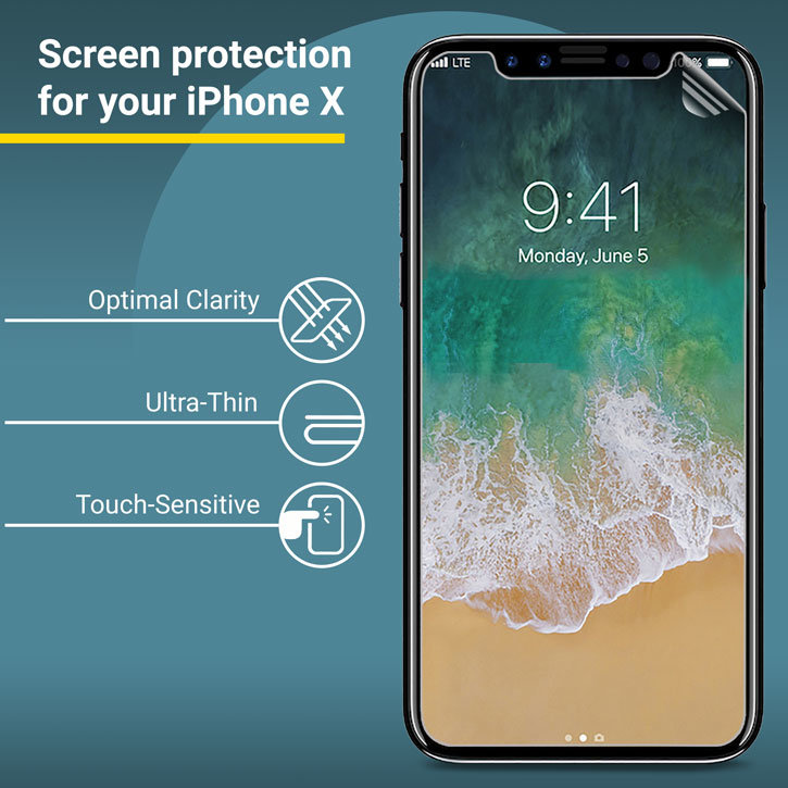 Olixar iPhone X Screen Protector 2-in-1 Pack