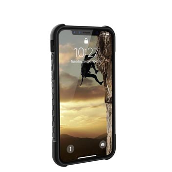 Coque iPhone X UAG Monarch Premium – Graphite vue sur touches