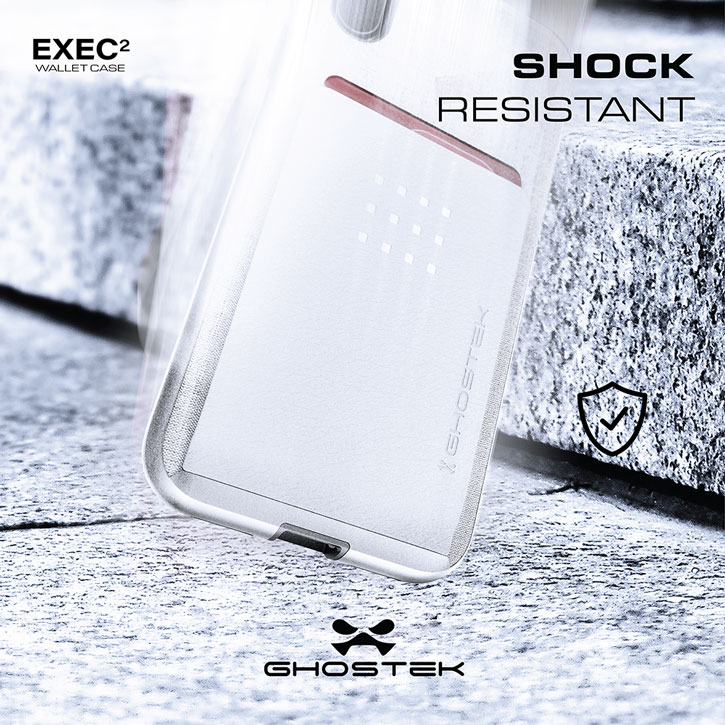 Coque iPhone X Ghostek Exec Portefeuille – Argent