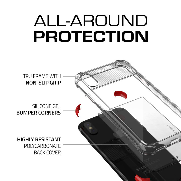 Ghostek Covert 2 iPhone X Bumper Skal - Klar / Röd