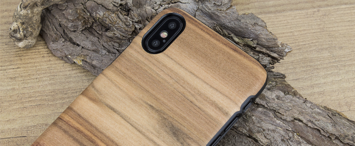 Coque iPhone X Man&Wood Bois - Cappuccino