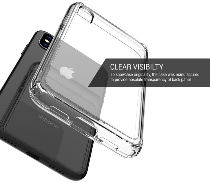 Obliq Naked Shield iPhone X Gold Case - Black