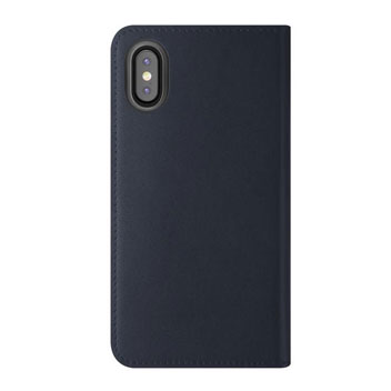 VRS Design Genuine Leather Diary iPhone X Case - Navy
