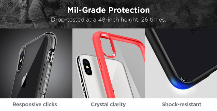 Coque iPhone X Spigen Ultra Hybrid – Rose cristal