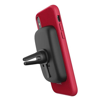 Coque iPhone X Evutec AERGO Ballistic Nylon avec support - Rouge vue sur attache