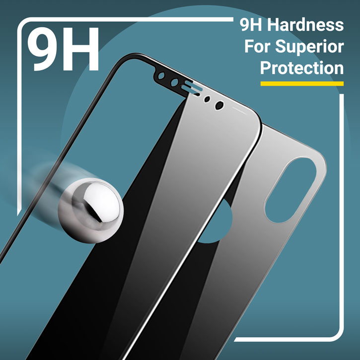 Protection d'écran iPhone X avant et arrière Olixar GlassTex – Gris