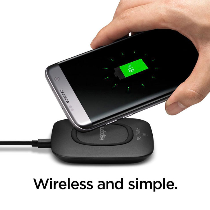 Spigen Essential F301W Universal Fast Wireless Laddningsplatta - Svart