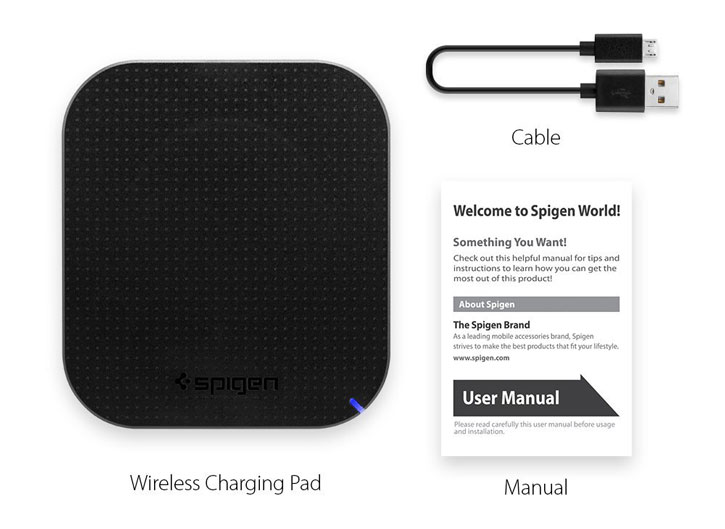 Spigen Essential F302W Universal Wireless Charging Pad - Black