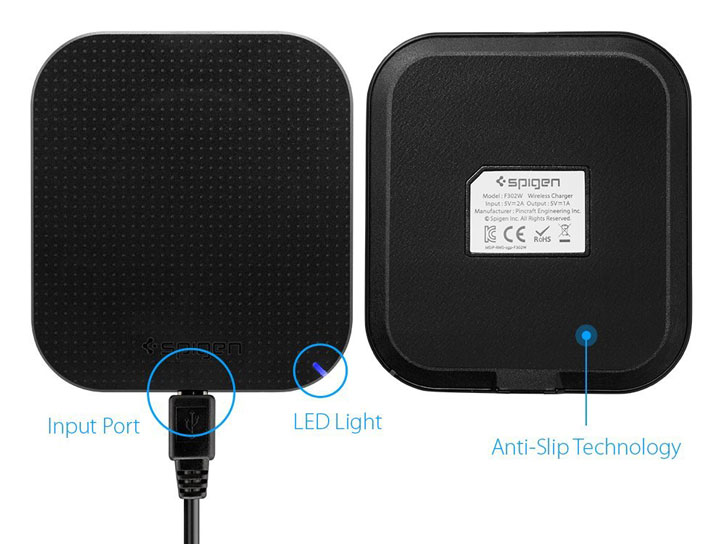 Spigen Essential F302W Universal Wireless Charging Pad - Black