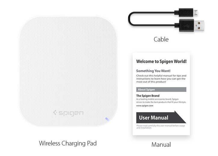 Spigen Essential F302W Universal Wireless Charging Pad - Black