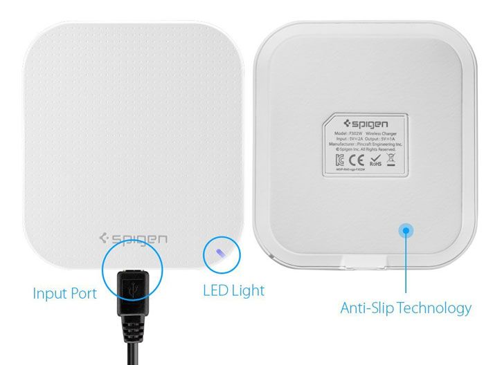 Base de carga Spigen Essential F302W Universal - Blanca