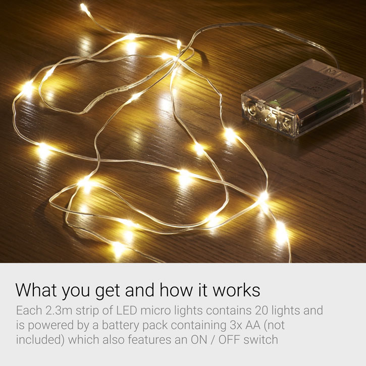 AGL batterij bediende micro LED 2,3m stringlichten