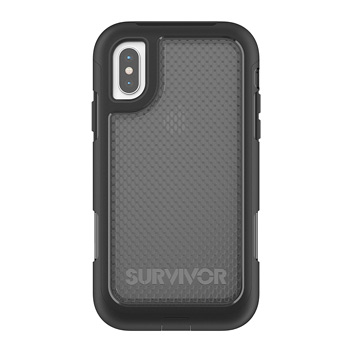 Coque iPhone X Griffin Survivor Extreme – Noir / Transparent vue sur appareil photo