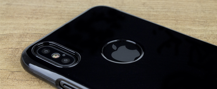 Olixar FlexiShield iPhone X Gel Case with Logo Cutout - Jet Black