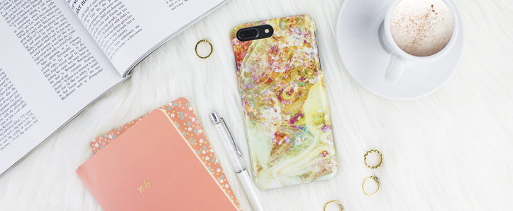 LoveCases Marble iPhone 8 Plus / 7 Plus Case - Opal Gem Yellow