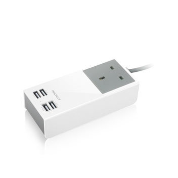 Macally UniStrip II UK 4-Port USB Wall Charger