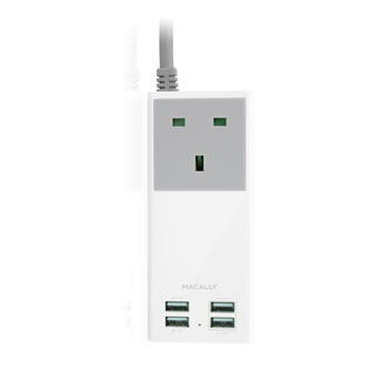 Macally UniStrip II UK 4-Port USB Wall Charger