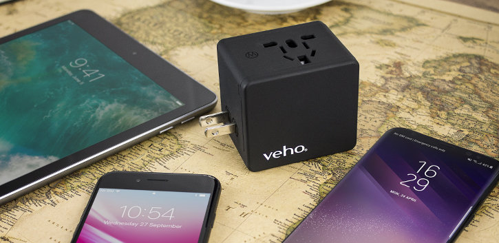 Veho TA-1 Universal 4-Port USB World Travel Mains Charger 3.5A - Black